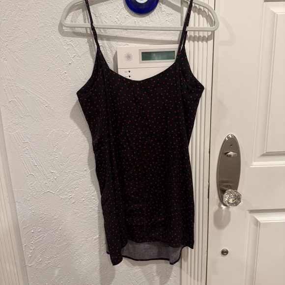 Reformation Marlowe Black and Red Polka Dot Mini Dress - Picture 6 of 7